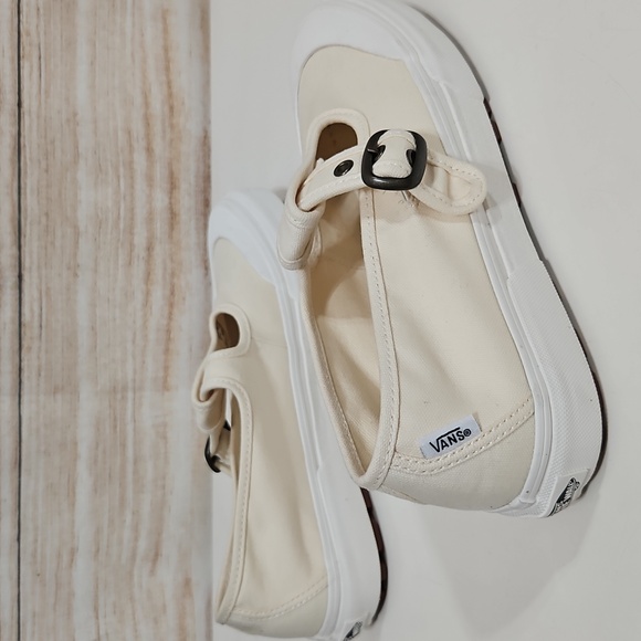 Vans Cream Canvas Slip-On Mary Jane Style 93 Shoe Sneaker 8.5 - Picture 10 of 13